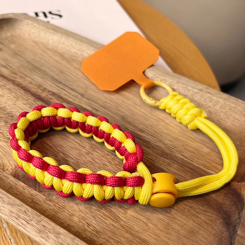 Charme de telefone com pulseira trançada ajustável de pulso curto para esportes ao ar livre, resistente para homens e mulheres