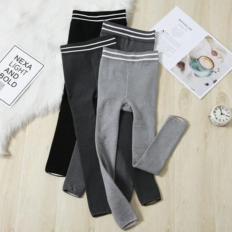 

Kawaii модные топы для девочек, студенческая повседневная женская одежда с героями мультфильмов, леггинсы с высокой талией для женщин, на флисовой подкладке, на животе, осень-зима