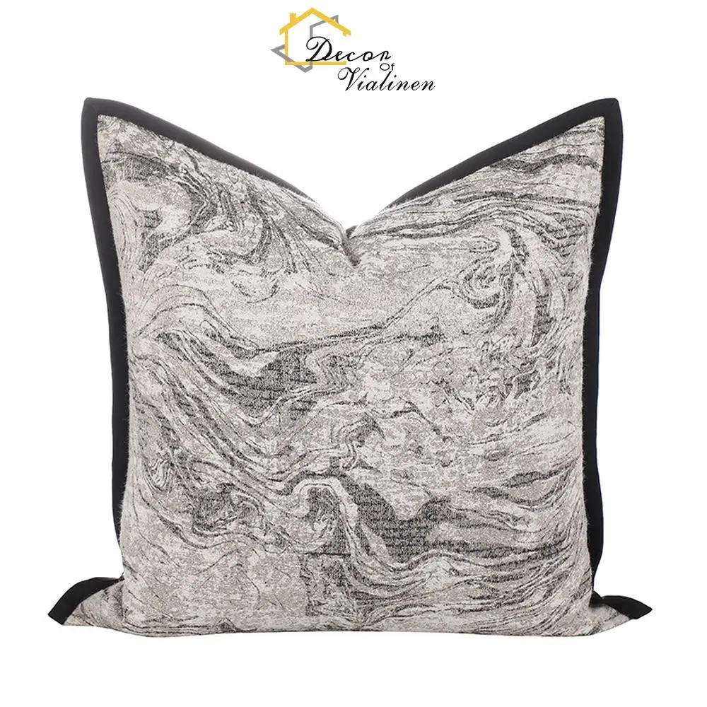 

New Chinese style sofa pillow cover, light wind cushion cover, clip edge metal soft fitting pillowcase, office backrest cushion