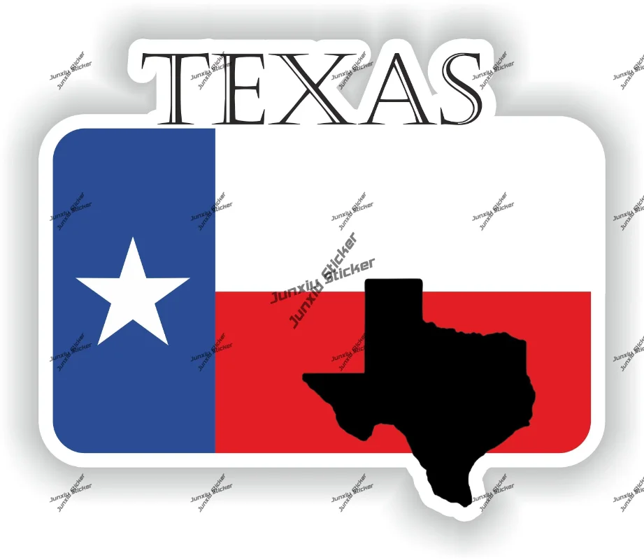 

Texas Sticker Coat of Arms of Texas Flag with Graphical Outline Emblem Scratch-Proof Decal for SUV Car Bike The Whole Body Trunk