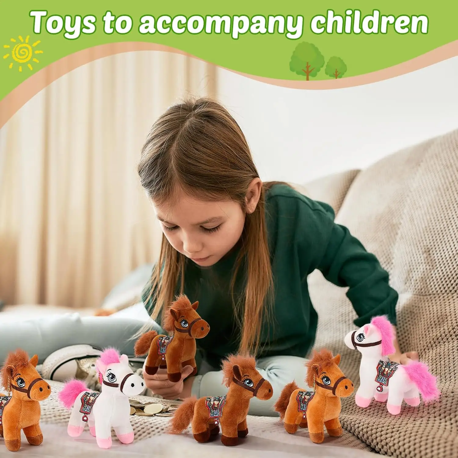 1-20PCS Leuke Paard Pluche Sleutelhanger voor Jaar van het Paard Childrens Nieuwjaar Gift Bag Decoratie Verjaardagscadeau Zodiac speelgoed