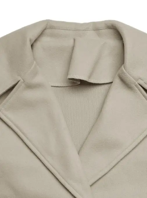 Nuevo abrigo corto con doble botonadura para mujer, diseño minimalista con cuello de gran tamaño para uso diario e informal, otoño e invierno