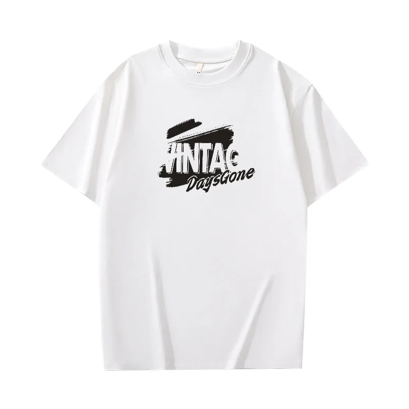 

2025 new 100% cotton solid color short-sleeved T-shirt men's breathable crewneck base shirt brand white half-sleeved men's wear