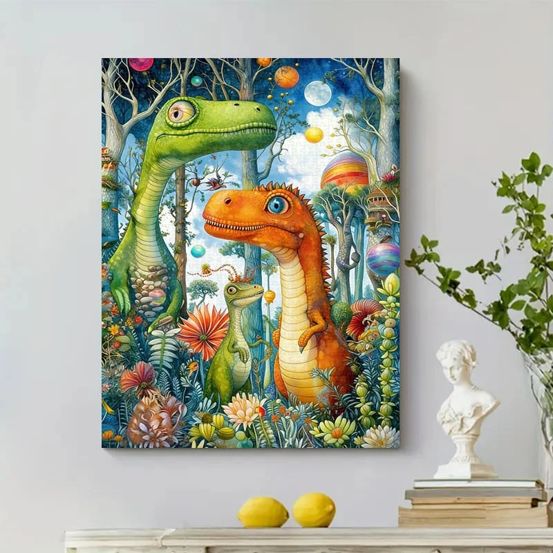 1000pcs Dinosaur Forest Puzzle Suitable for s & Families - Challenging Portable DIY, Stress-Relieving, Educational Assembly, P