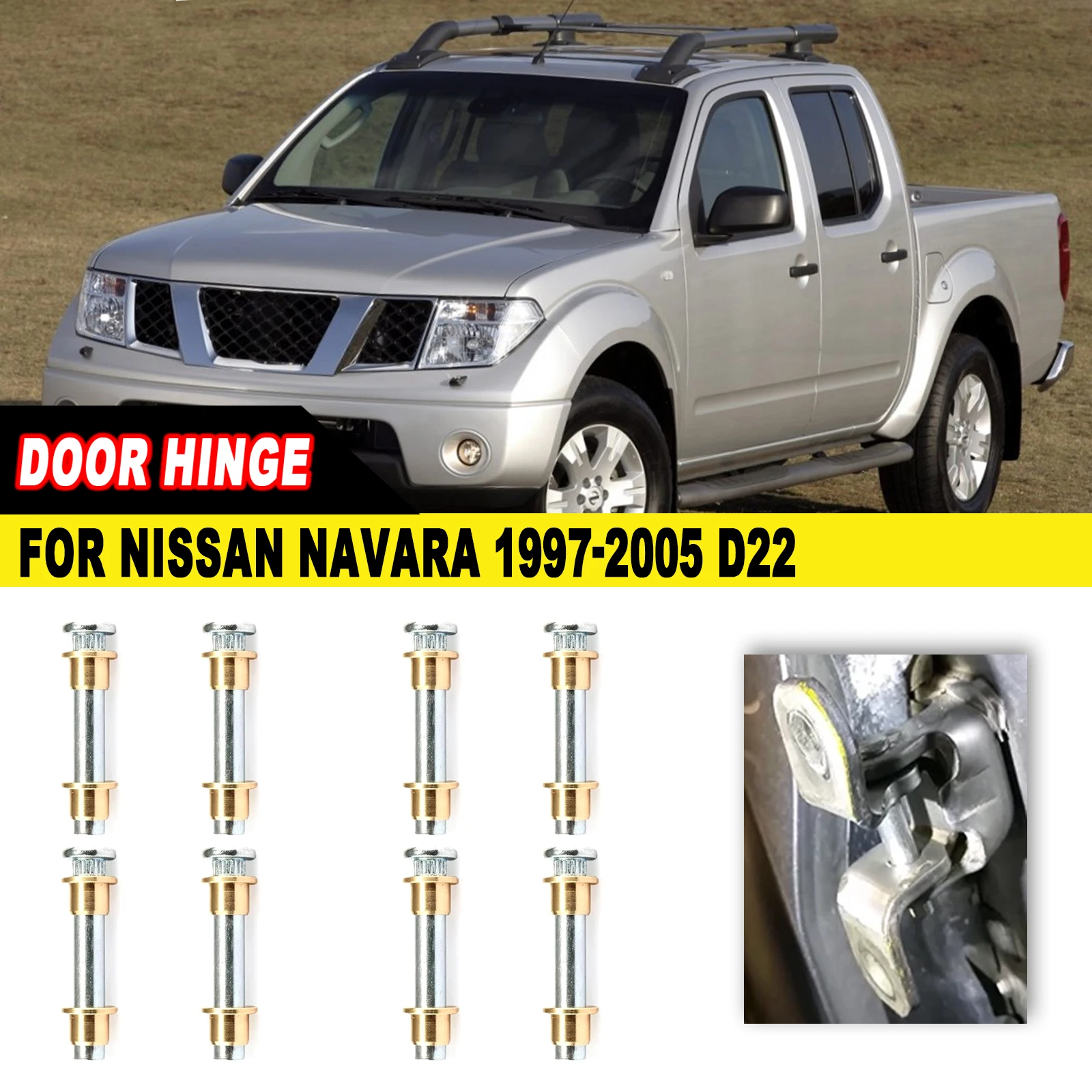 

Door Hinge Repair Kit Door Hinge Pin Bushing Kit for Nissan Navara 97-05 D22