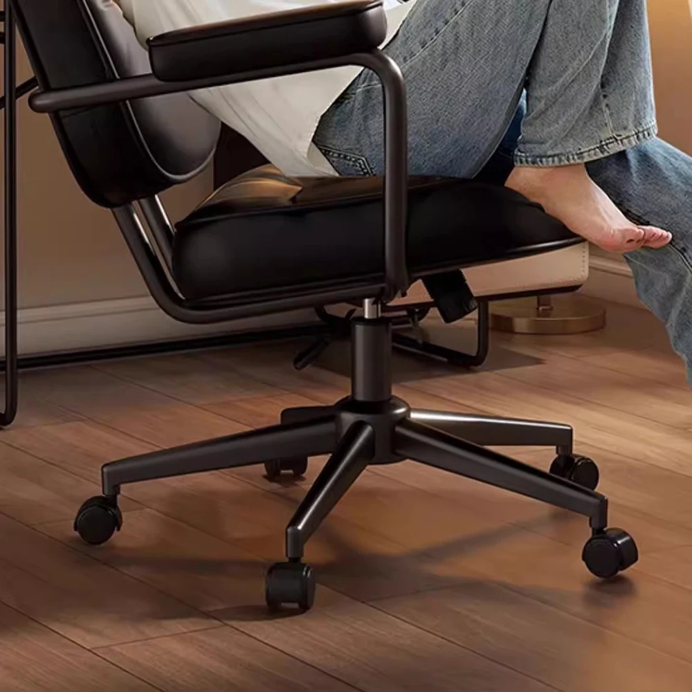 Silla de oficina cómoda nórdica, silla de oficina ergonómica moderna y elegante, muebles estéticos europeos para ordenador