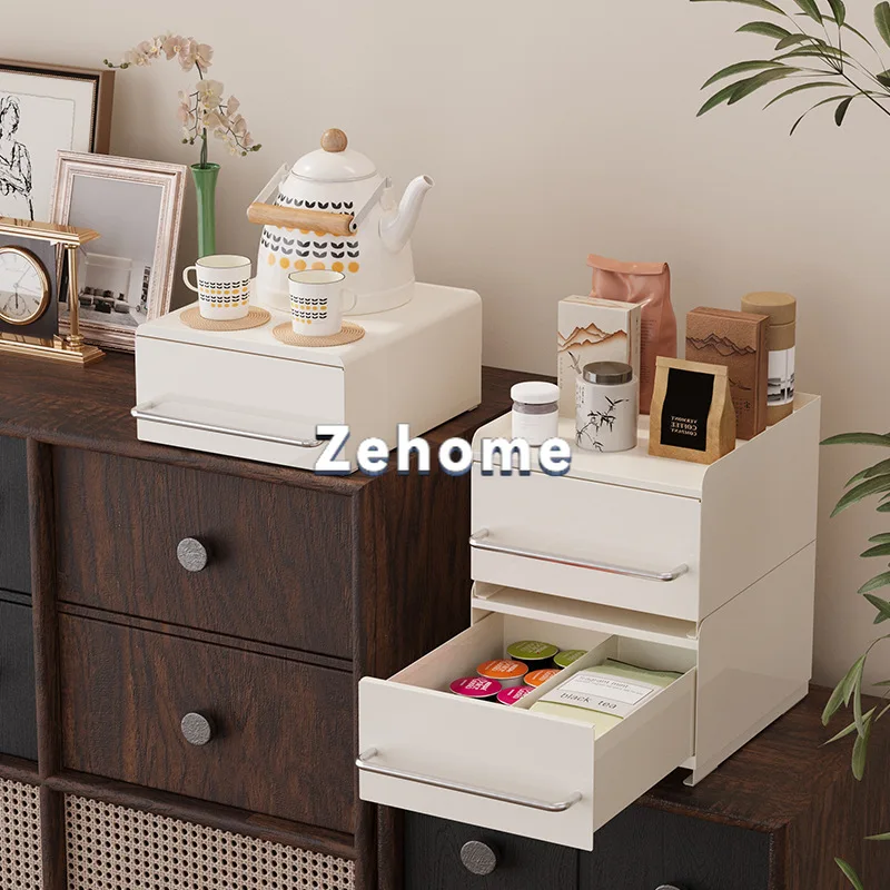Stackable light luxury shelves, coffee machine porch table storage racks, dust-proof medicine tea set multi-functional racks