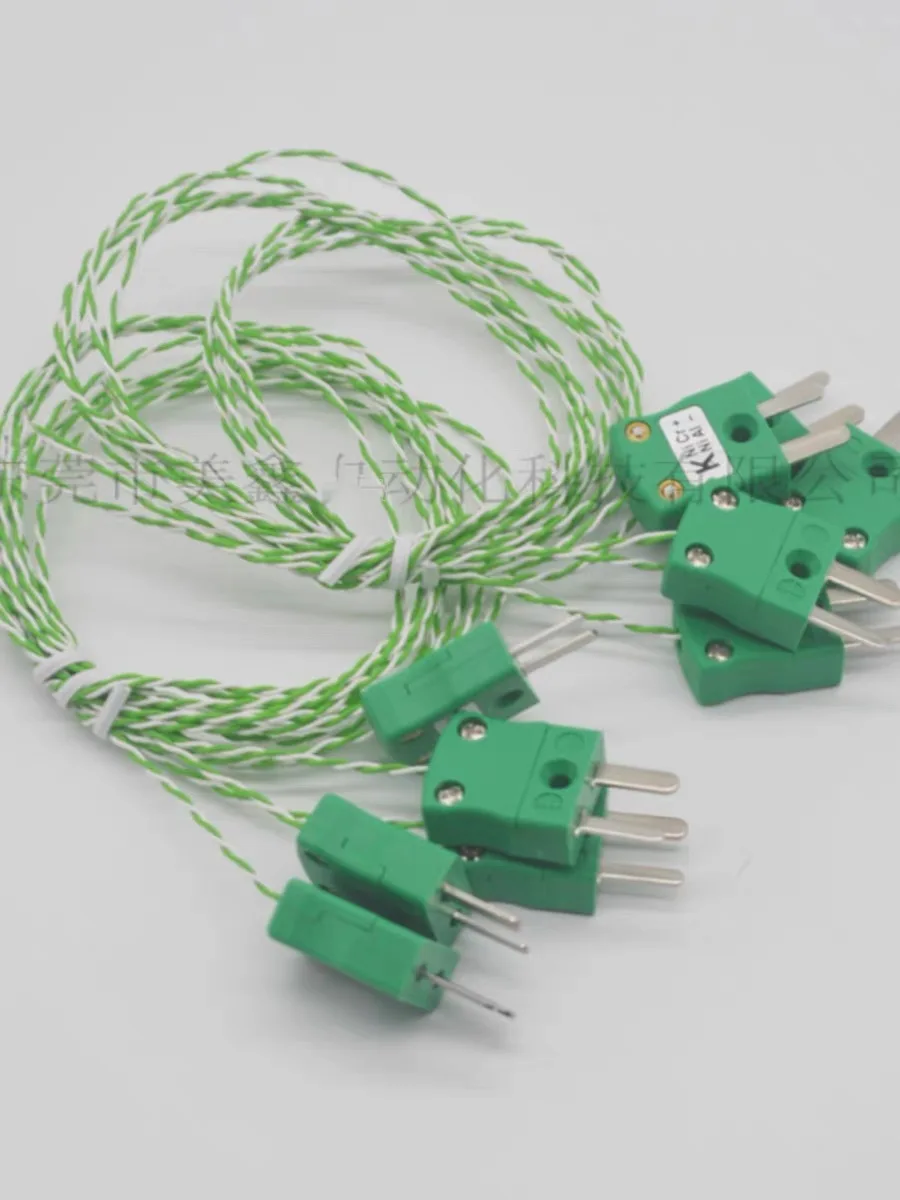 열전대 조립로 테스트 라인 PA021B 온도계 특수 플러그 타입 K 녹색 및 흰색 트위스트 페어 IM-K-M 센서 와이어
