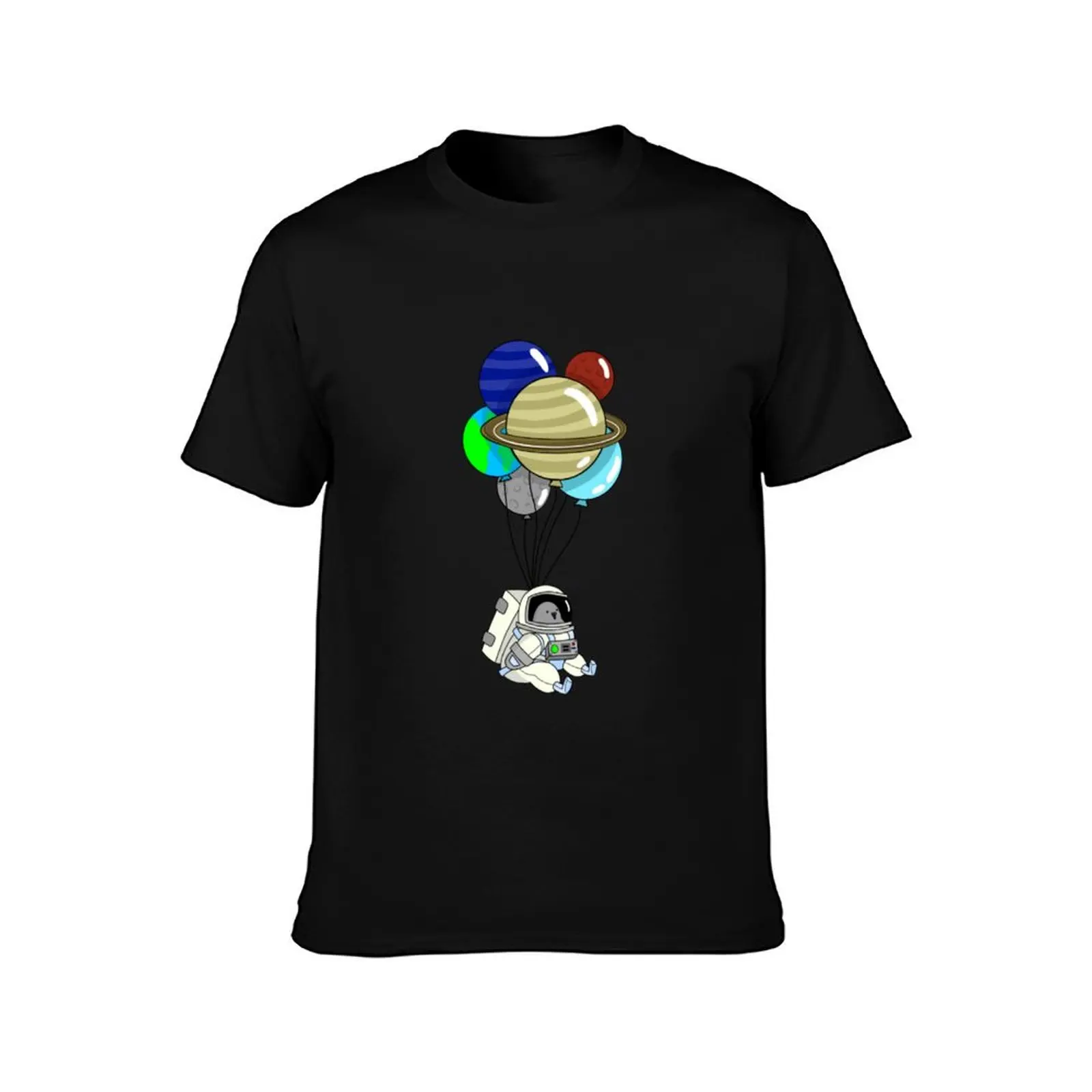 Astronaut pigeon with balloons T-Shirt Simple Trendy Casual T-Shirt