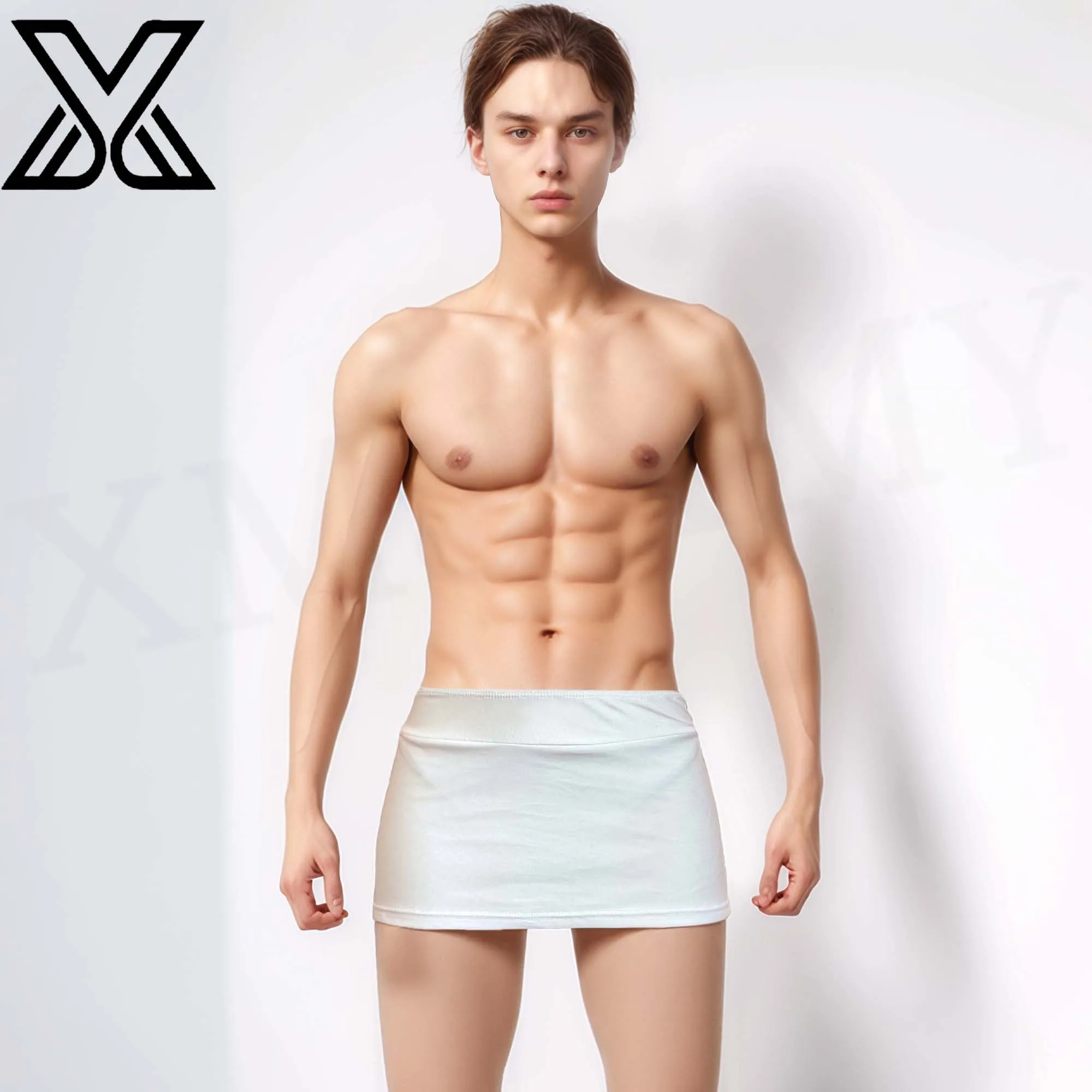 

XMJXMY сексуальный и высокоэластичный дышащий тонкий пляжный купальник унисекс из ледяного шелка с антибликовым покрытием, обнимающие бедра шорты, юбка