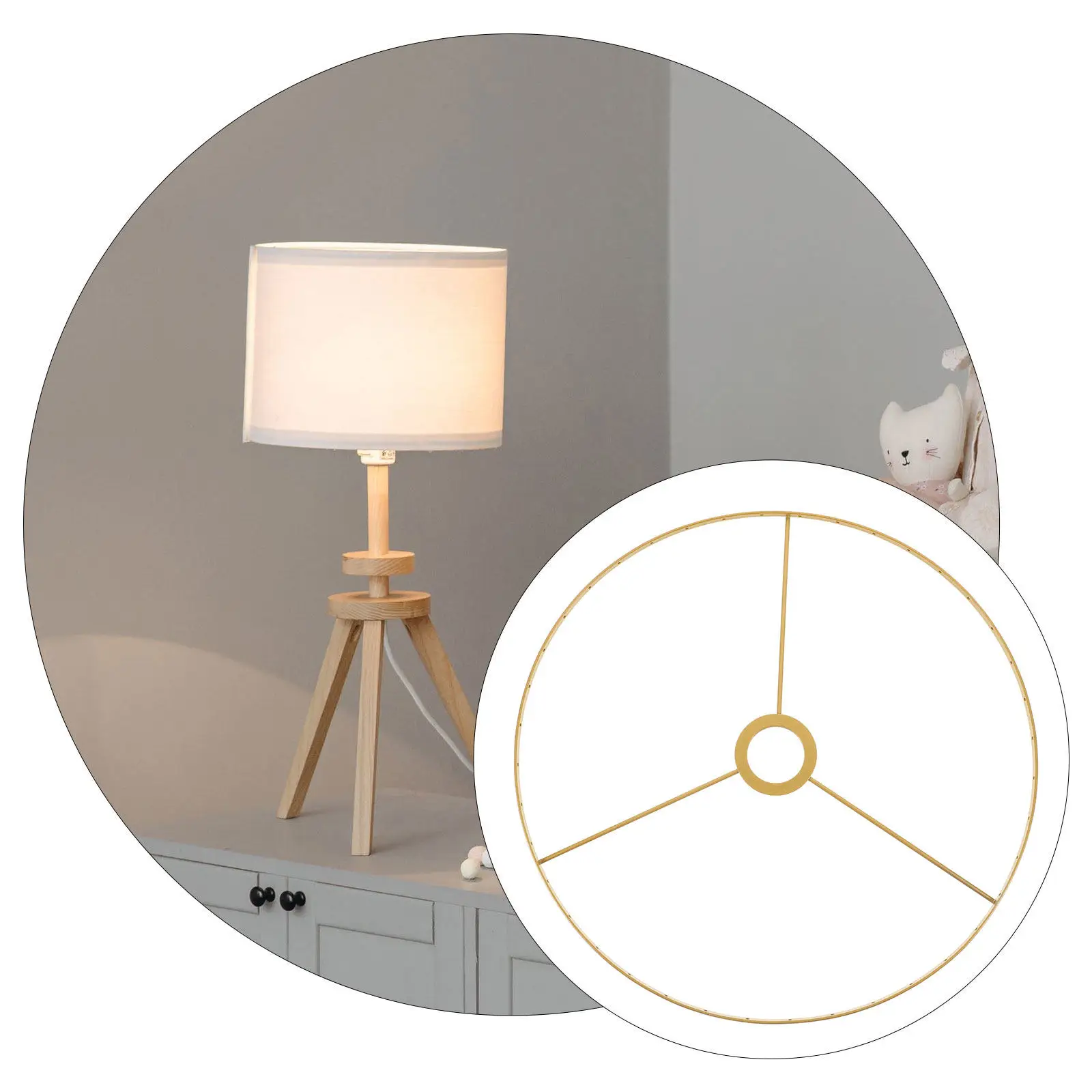E27 Vintage Lamp Shade Frame Metal Wire Ring DIY Lampshade Adapter for Lamp Holder Shade Bracket Light Socket Ring