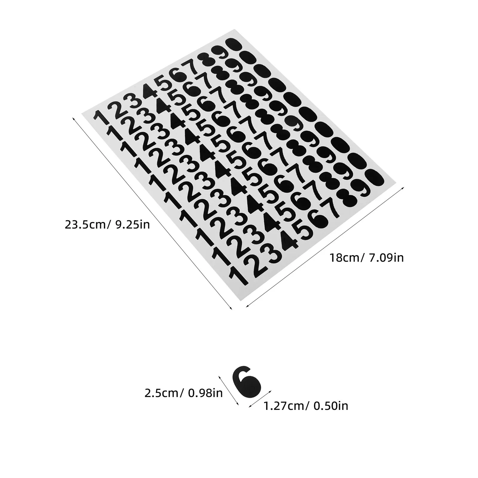 10Sheets Waterproof Self Adhesive Door Numbers Stickers Bold House Address Numbers Decals for Mailbox Trash Can Outdoor Use