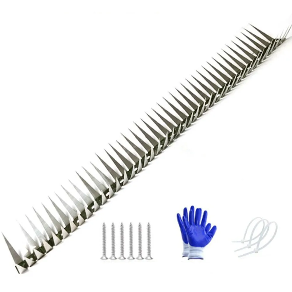

0.5/1m Stainless Steel Bird Spikes Flexible Entangle Design Anti Pigeon Spikes Anti-bite Bendable Squirrel Deterrent Garden