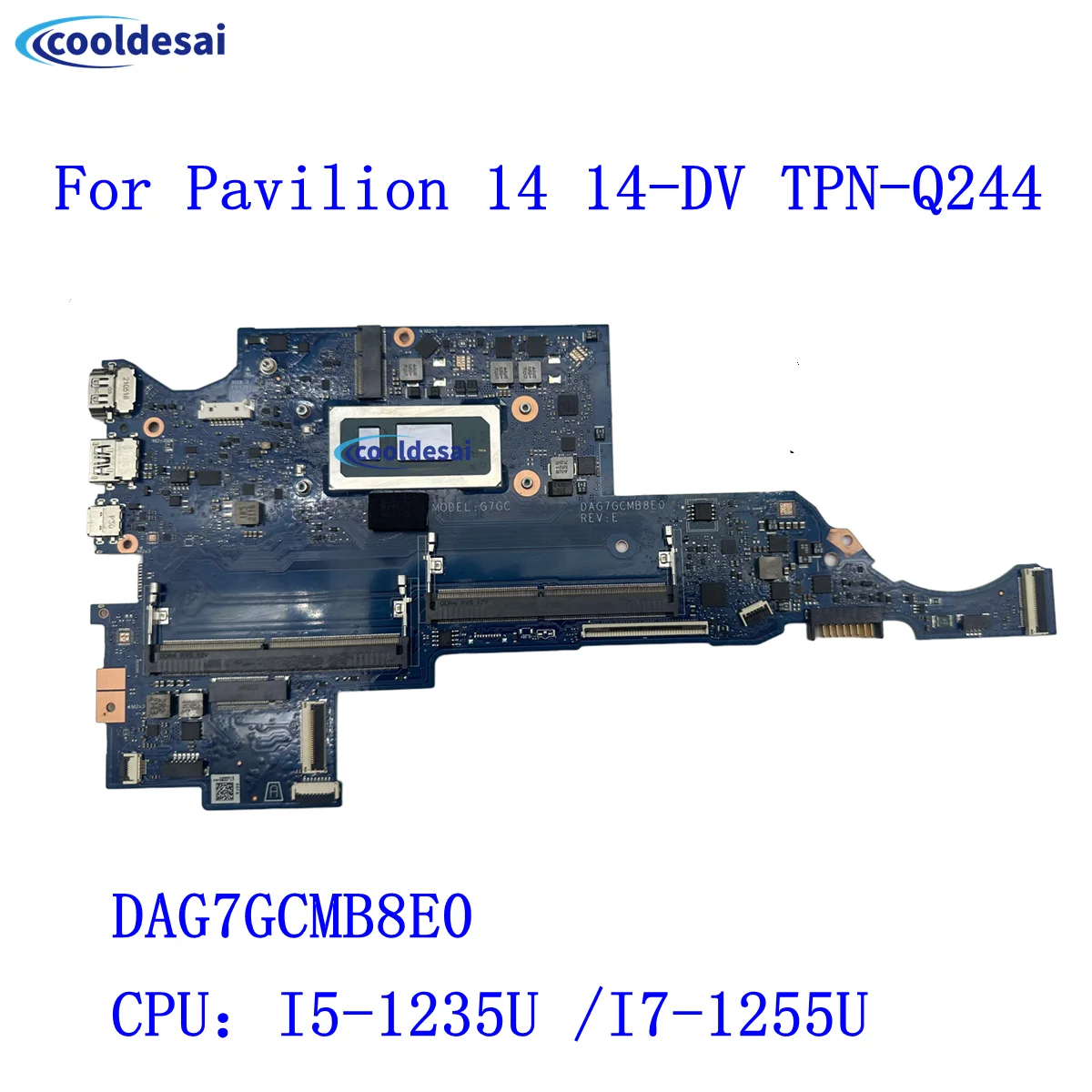 Originalfor TPN-Q244 For HP Pavilion 14 14-DV Laptop Motherboard With i5-12TH I7-12TH N05623-601 N05624-601 DAG7GCMB8E0