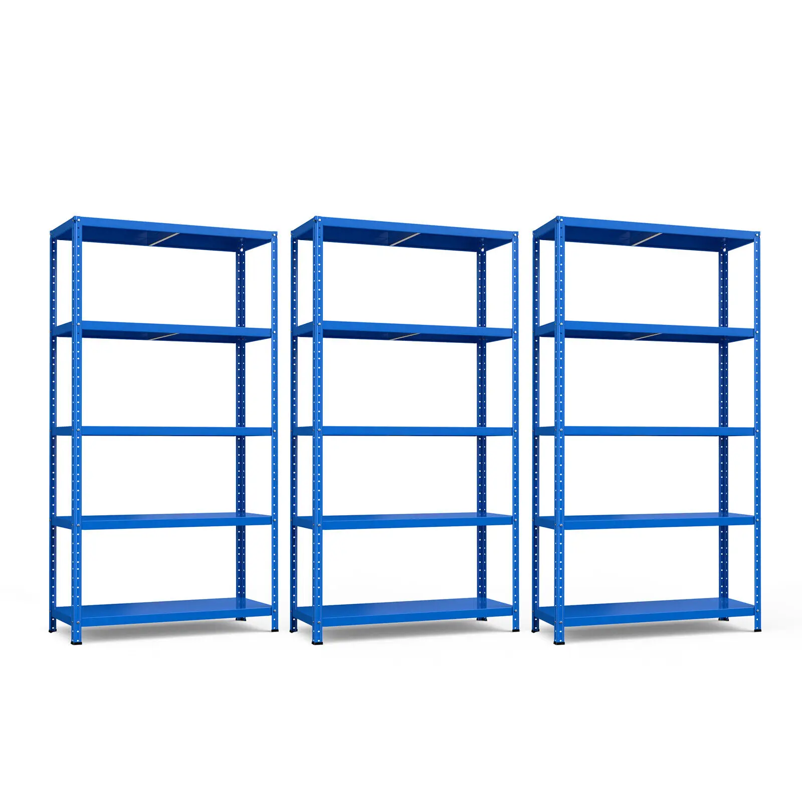 Costway 3PCS 5-Tier Metal Shelving Unit Adjustable Heavy-Duty Utility Storage Rack Blue