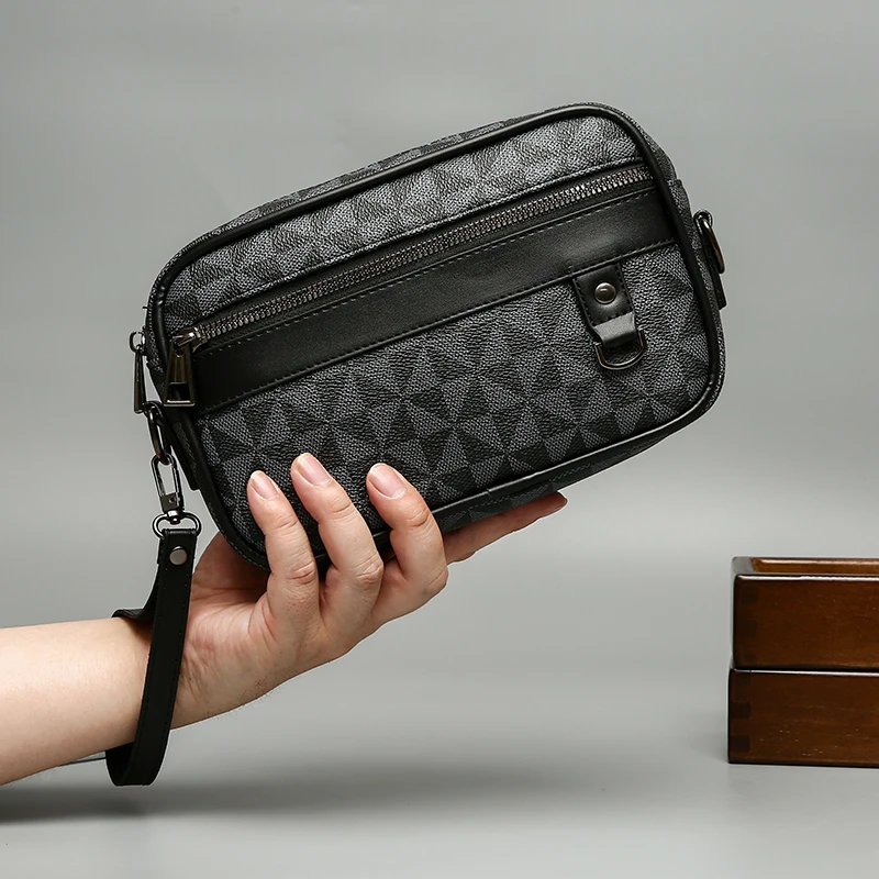 موضة لينة بولي Leather جلد الرجال يوم حقيبة صغيرة رجال الأعمال المال حقيبة يد عالية الجودة الذكور حقيبة كتف صغيرة حقيبة الهاتف SAC #5