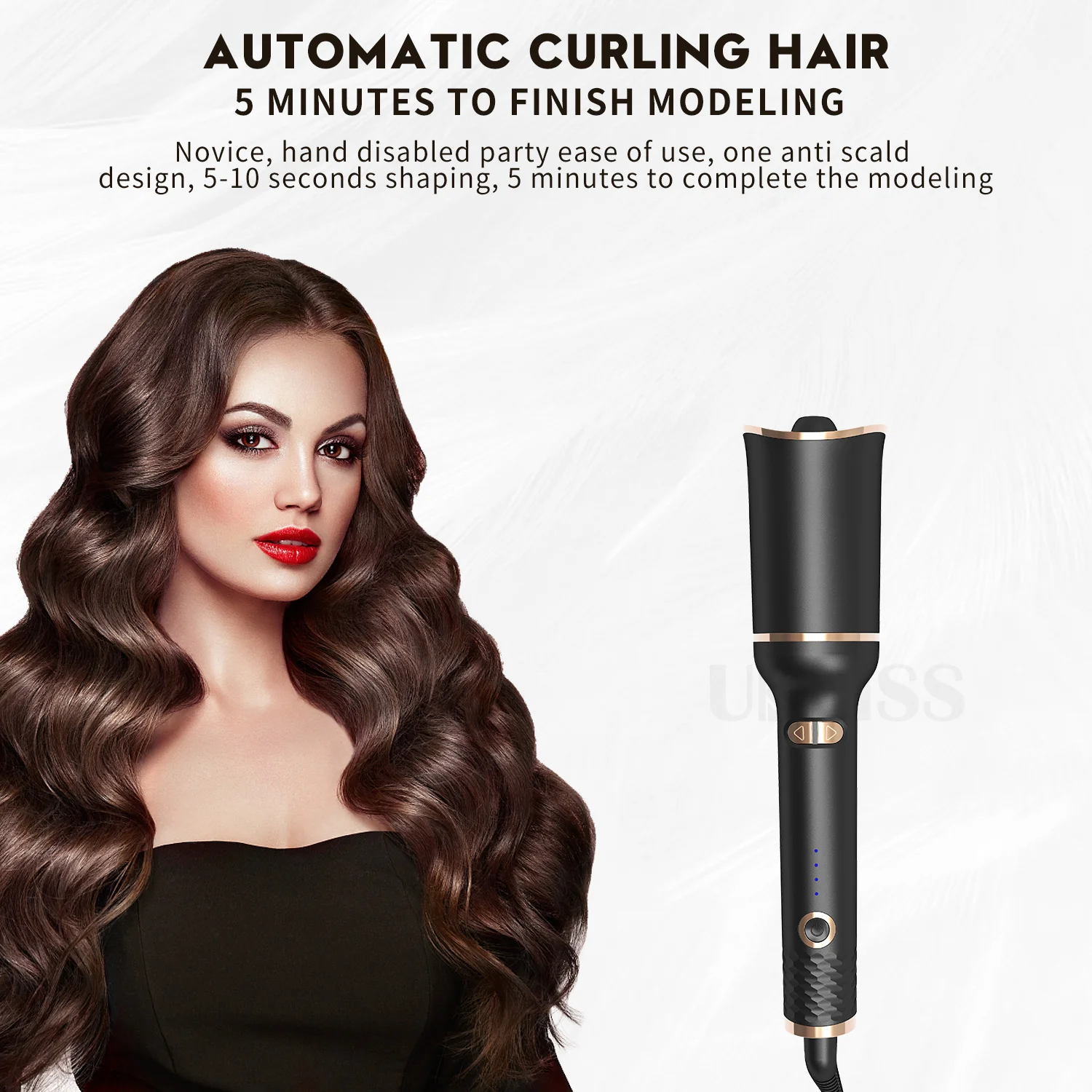 Automatic Hair Curler Auto Dual-Voltage Rotating Titanium Hair Roller Professional Curling Iron Curling Wand Hair Waver