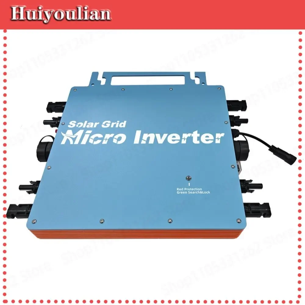 High Power Micro Inverter 350W-2800W Grid Tie Anti-Reverse Smart WiFi Monitoring 36V Battery Ready for Home Balcony Rooftop PV