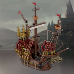 1727PCS Ring Movie Scene MOC Durmstrang Ship Building Block Boat Model DIY Assembly Bricks Toy For Collector