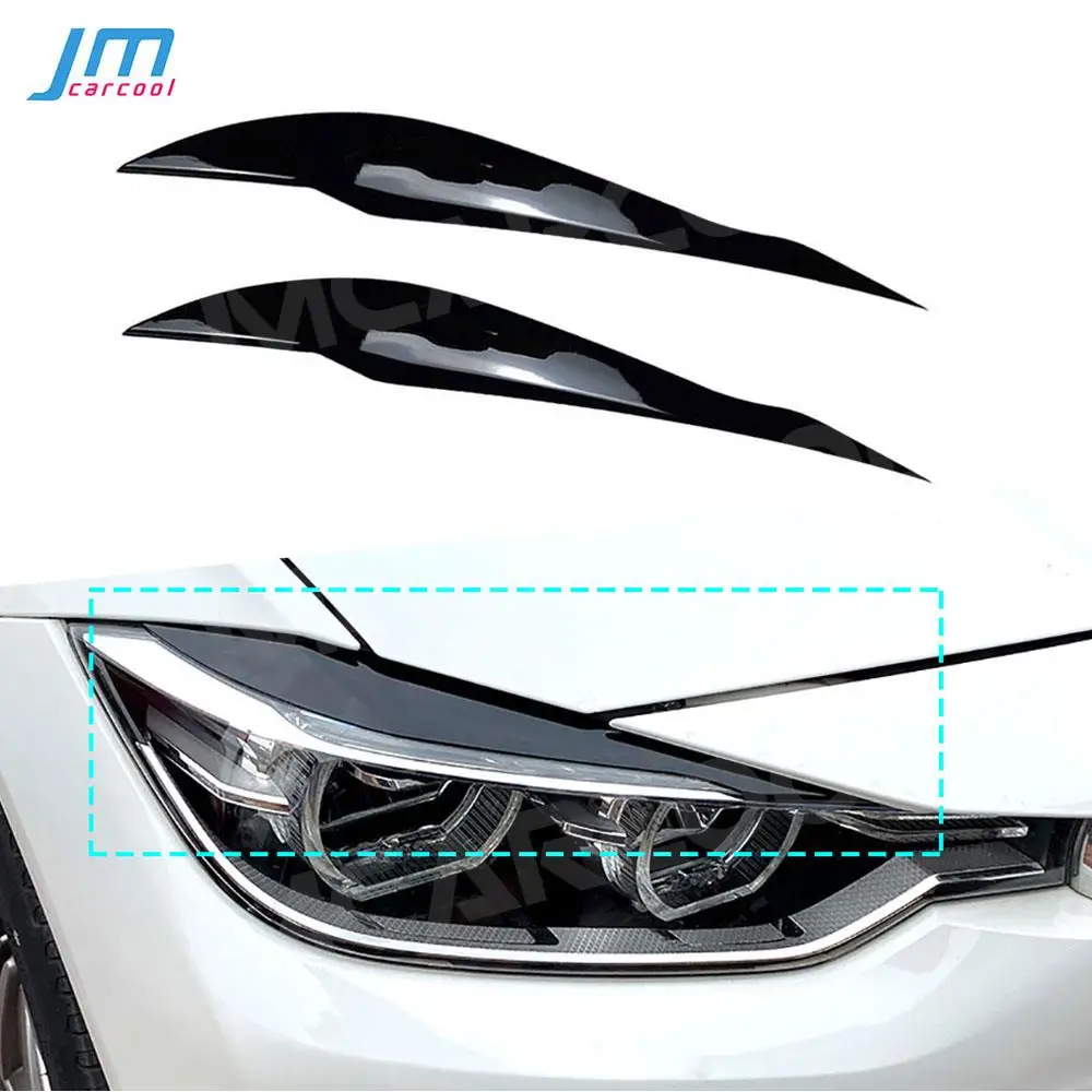 

ABS Front Headlight Eyelid Eyebrow Trims For BMW 3 Series F30 F31 318i 320i 2012-2018 Cover FogLamp Car Decoration Accessories