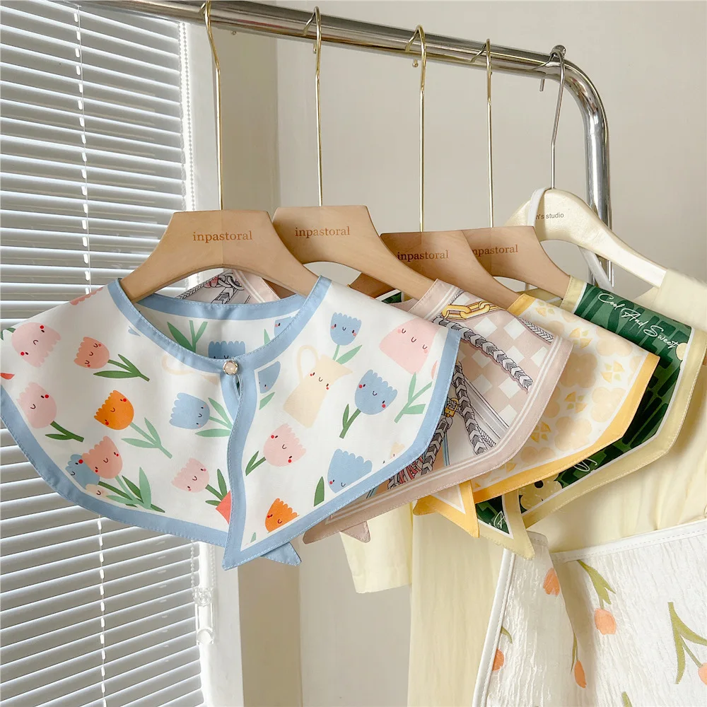 45*50cm Scarf  Sunscreen Shawl Decoration Fake Detachable Collar Protect Neck Shoulder Dress Accessories Wrap