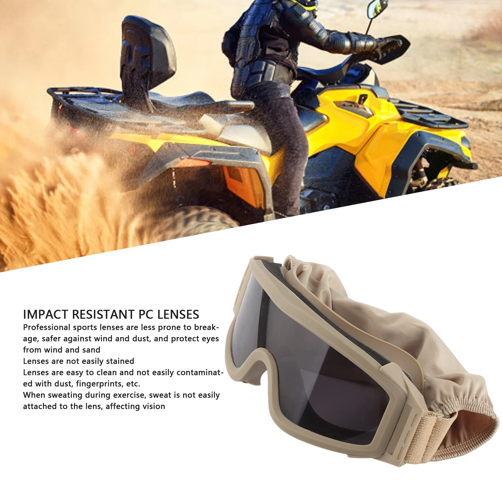 Desert Locust Glasses Desert Locust Goggles Desert Locust Glasses Windproof Sand Proof Outdoor Goggles with 2 Lens Khaki