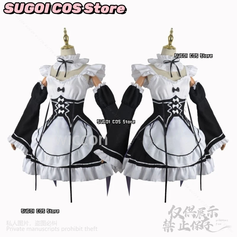 Anime Re Leben In Eine Andere Welt Von Null Cosplay Ram Rem Kostüm Maid Kleid Lolita Perücken Für Mädchen Frau Nette Cos Angepasst
