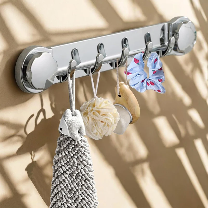 Powerful Suction Cup Hangers with 5 Hook, Heavy Duty ABS Material Wall Hooks Strong Bearing Capacity for Coat Hat Towel