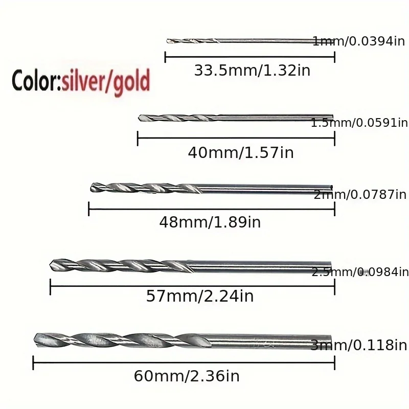 100-teiliges Titan-beschichtetes HSS-Bohrer-Set | Gerader Schaft | Für DIY/Holz/Kunststoff/Metall | Heimwerkerwerkzeuge – Detail 6