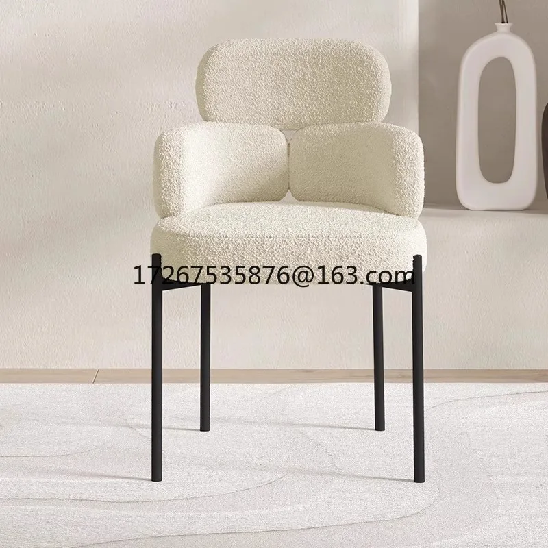 

Light luxury dining chair simple home restaurant back chair casual negotiation fabric chair
