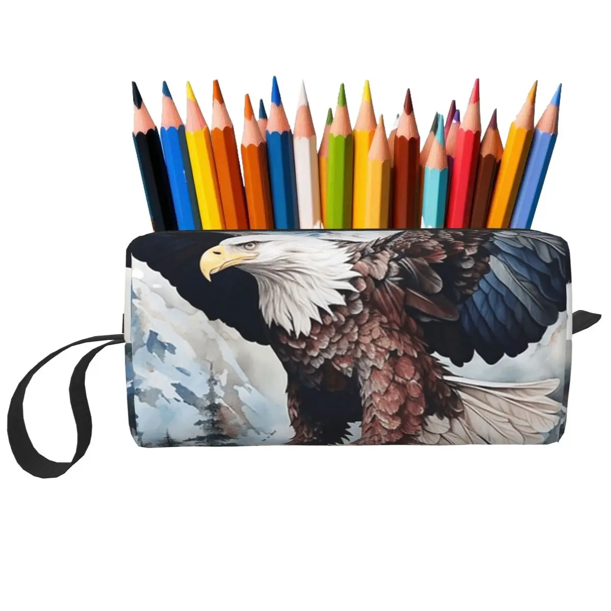 Eagle Wing And Pine Grove Federmäppchen für Studenten, Geschenke, Stiftbox, Bleistiftbeutel, Schreibwaren, Reise-Organizer für Damen