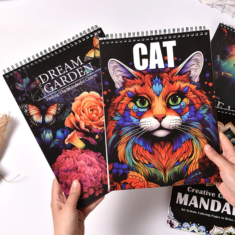 Unstress DIY Creative Coloring Notebook Puzzle Drawing Coloring Notebook Adult Relaxing and Comfortable Graffiti Notebook