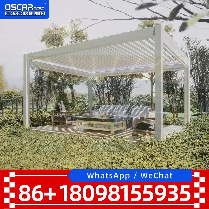 3x3 3x4 4x4 6x4 Modern Outdoor Bioclimatic Aluminum Louver Pergola from Factory for Garden Patio Backyard pergola