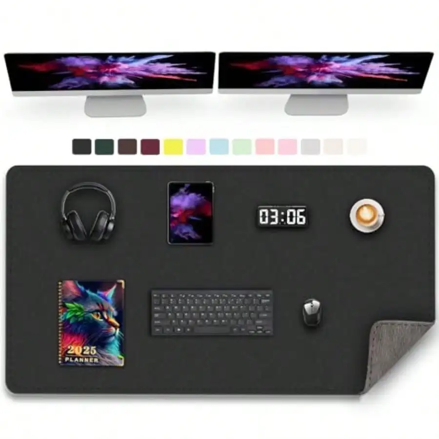 47.2 x 23.6 Large Desk Pad Mat - Non-Slip PU Leather Desk Mat Large Mouse Pad Computer Mat for Keyboard Mouse Waterproof De