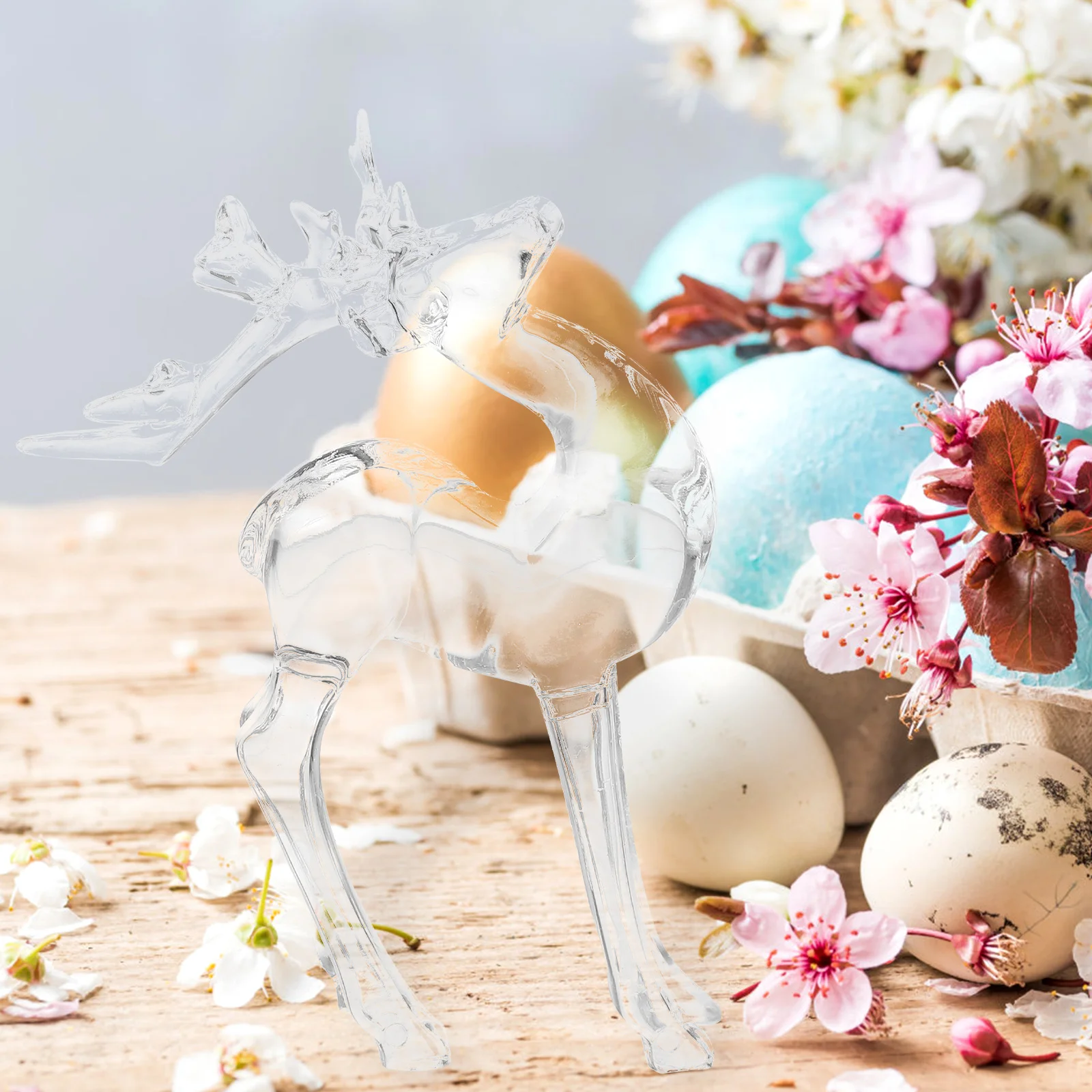 

2Pcs Christmas Deer Ornaments Plastic Cartoon Statue Decor Desktop Toy Cabinet Elk Figurines Reindeer Decor Tabletop Centerpiece