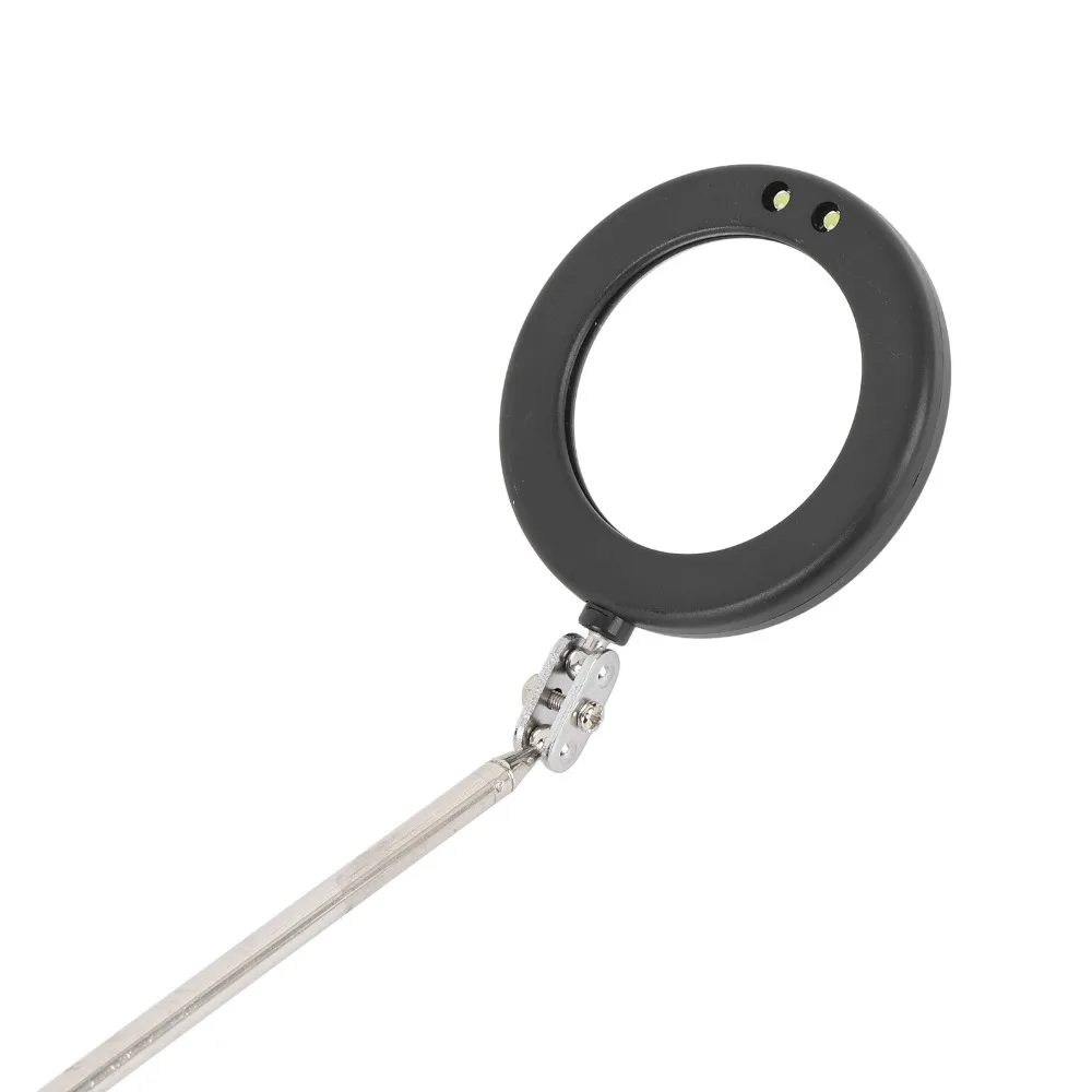 Stainless Steel Telescopic Inspection Mirror LED Light 275mm to 875mm Retractable Inspection Mirror 360 Degree Swivel Universal