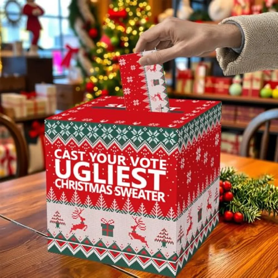 سترة قبيحة مسابقة صندوق الاقتراع مجموعة صناديق بطاقات التصويت بما في ذلك 50 بطاقة التصويت سترة المنافسة صندوق التصويت المستخدمة للمهرجان