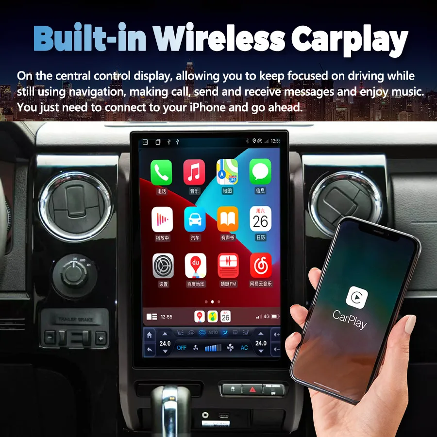 R 14inch Android 15 Screen For Ford F150 Raptor 2009-2012 Car Radio Multimedia Stereo Video Player GPS Head Unit 4G Auto Carplay