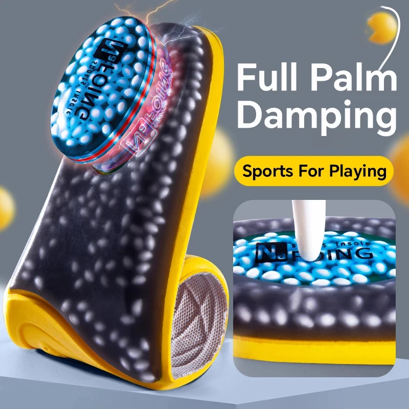 1Pair Sports Insoles for Shoes Soft Yellow PU Memory Foam Breathable Shock-Absorbing Cushioning Optimal Men Women Foot Care Pad view 3