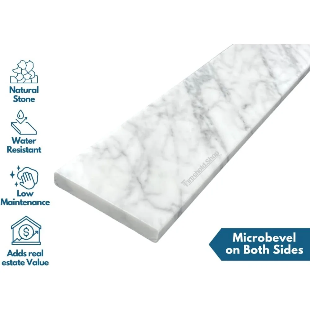 عتبة سرج رخامية بحافة سهلة للاستحمام والحمامات والأرضيات وعتبات النوافذ والمواقد - استخدام متعدد الاستخدامات في المنزل #2