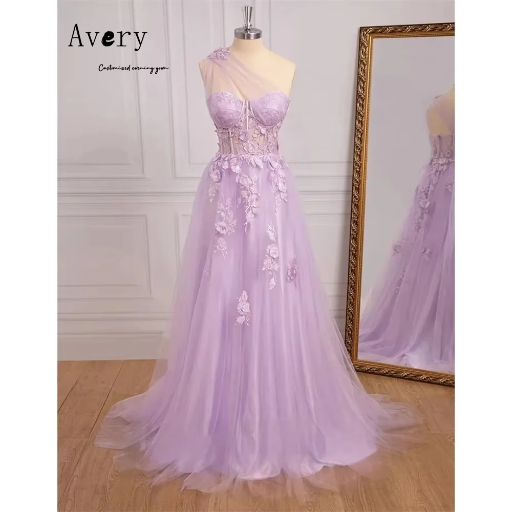 

Avery Custom Purple Flower A Line Sleeveless Evening Dresses Woman Elegant Womens Dresses 2025 Woman Luxury Evening Dress Party