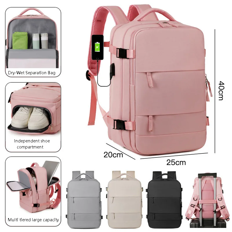 

Girl'S Backpack Large Capacity Multifunctional Dry Wet Classification Short Distance Travel Nylon Waterproof Backpack Laptop Bag