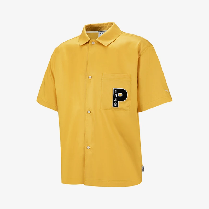 

Оригинальная осенняя повседневная дышащая рубашка унисекс с короткими рукавами и принтом букв Puma 539660-40