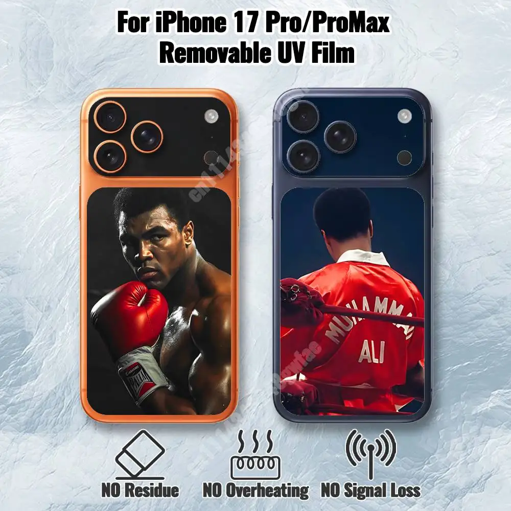 M-Muhammad A-Ali Legendary Boxer Removable UV Film for iPhone 17 Pro 17 ProMax Protective Sticker