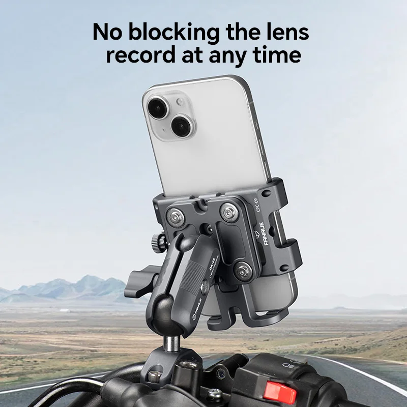 FANAUE Aluminum Alloy Motorcycle Mobile Phone Holder Shock Absorption Anti-Shake Riding Navigation Off-Road Suitable for Motorcy