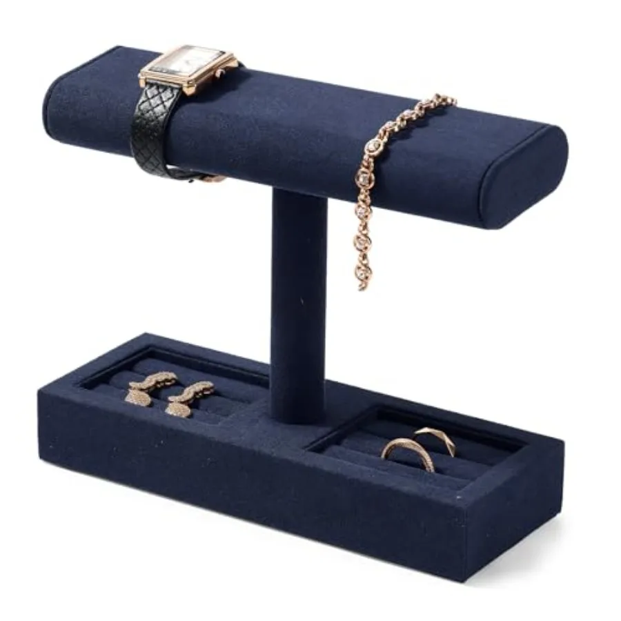 

Подставка для часов из микрофибры, Т-образная подставка для часов для мужчин и женщин, органайзер для ювелирных аксессуаров для магазина и дома, синий микроволокно