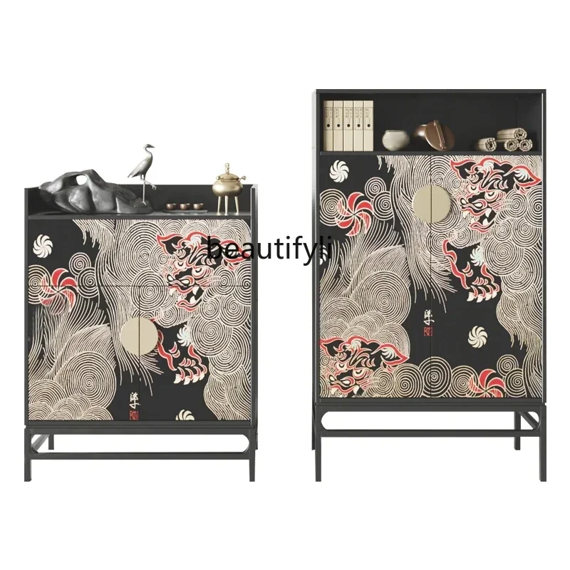 

Chinese Style Locker Hand Painted Decorative Entrance Cabinet Home Shoe Cabinet Partition Side Cabinet furniture