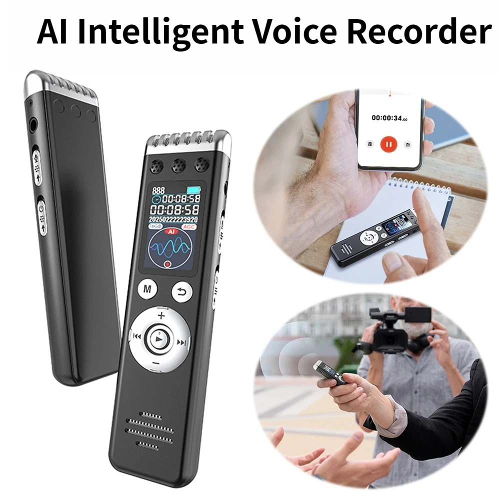 Q88A AI مسجل الحد من الضوضاء ChatGPT مسجل ترجمة ذكي APP التحكم جهاز تسجيل الترجمة