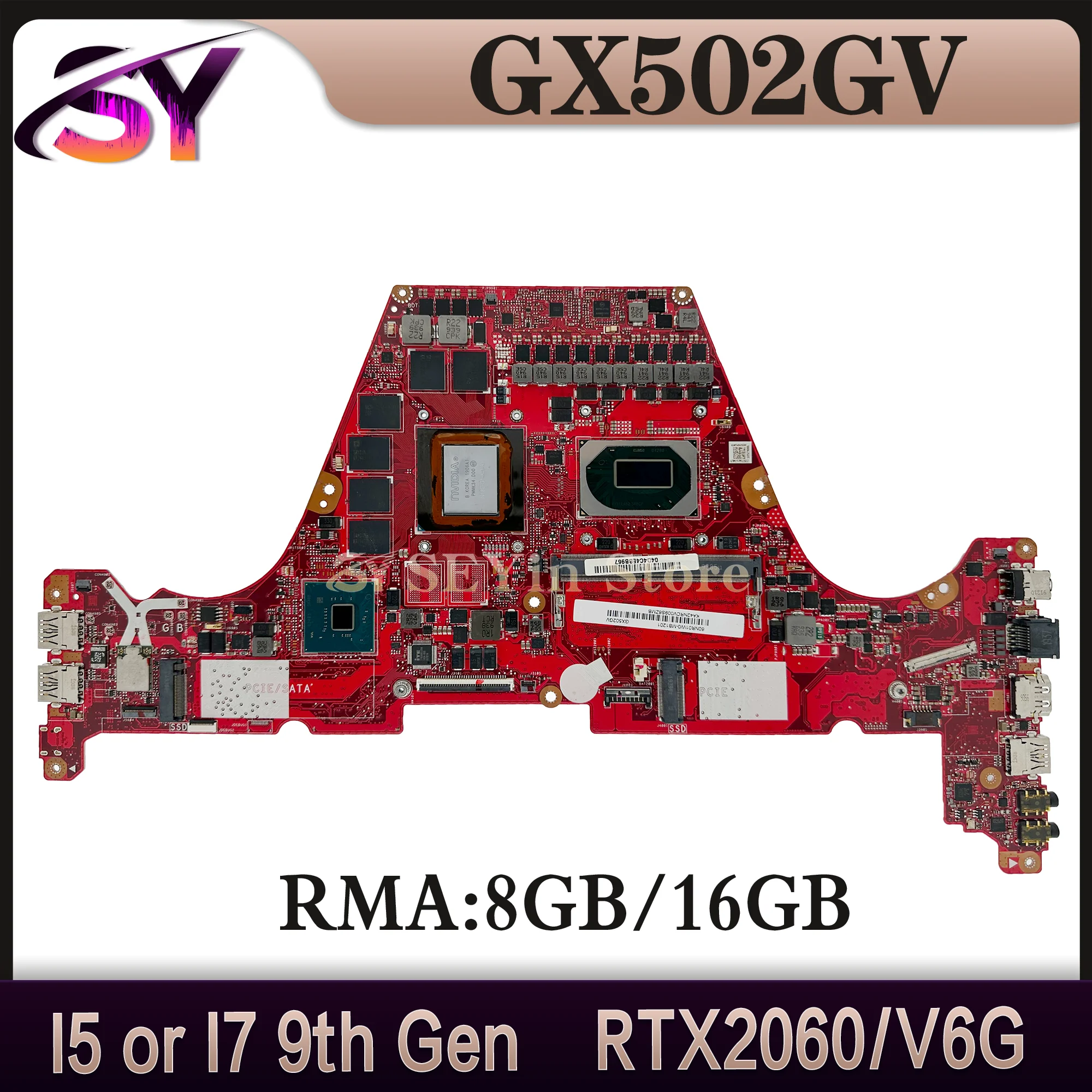 GX502GW Mainboard For ASUS GX502GV GU502GV GU502GU MW502G Laptop Motherboard i7 9tptop Motherboard i5 i7 GTX1060 RTX2060 RTX2070