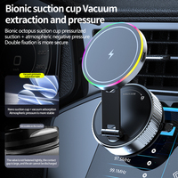 Car Magnetic Phone Holder Wireless Charging Strong Magnetic Suction 360° Rotate Foldable Portable 15 W Fast Charging Phone Stand